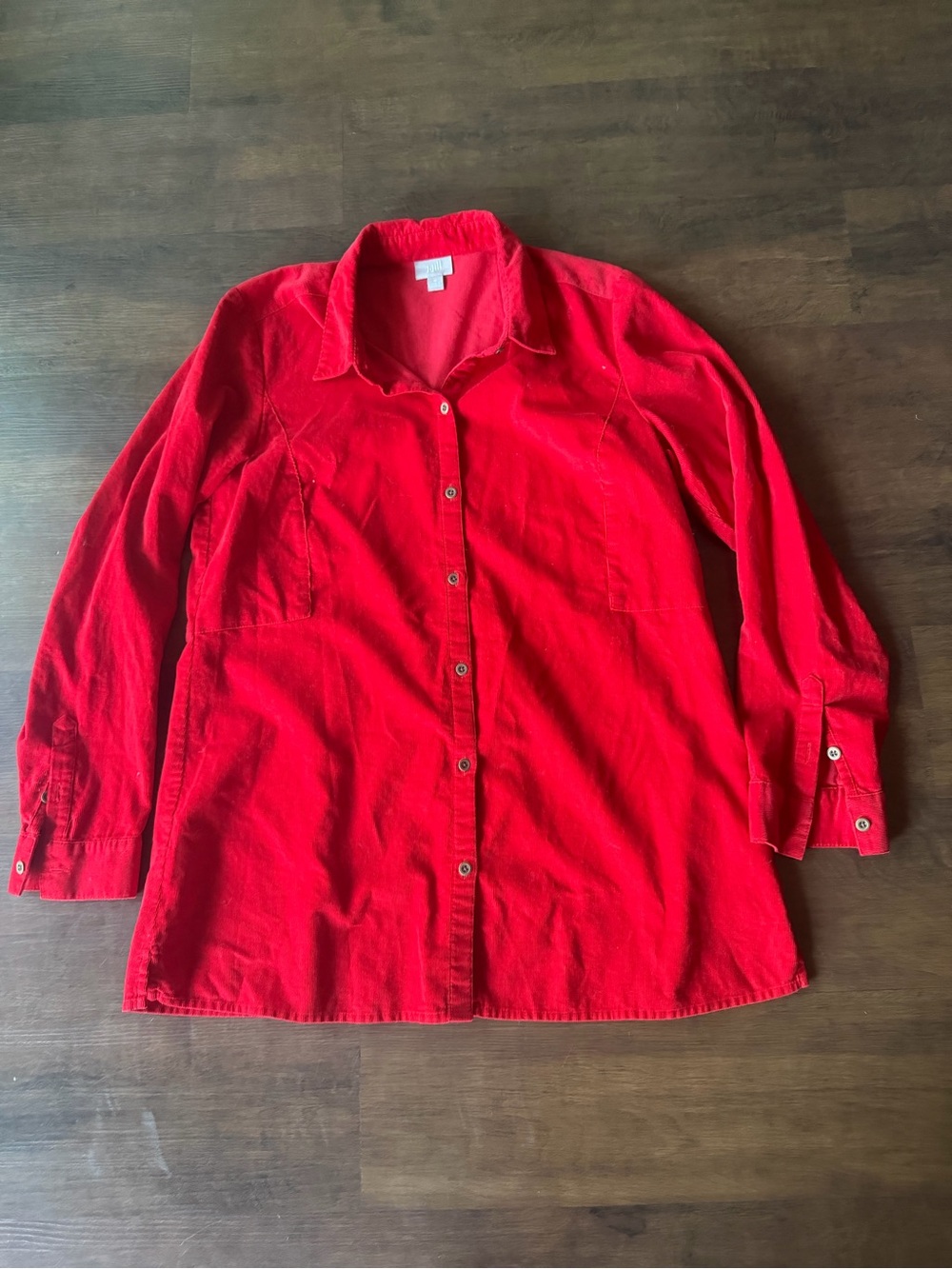 J. Jill Red woman Button-Down Shirt Size Medium
